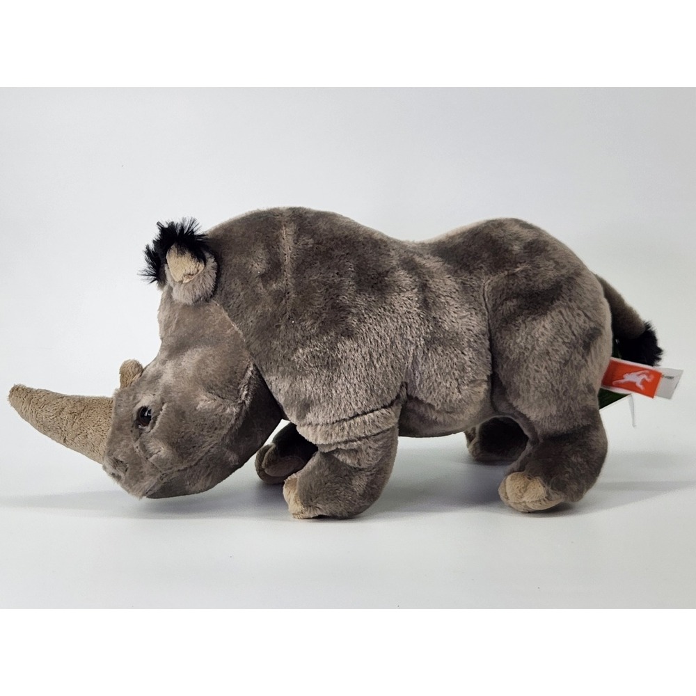 Wild Republic WWF Rhino Plush Stuffed Animal Gray Realistic Rhino 12 Inch NWT